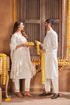 Matching Couple dress (Lakhnavi work Lady's & Men's Kurta White Color)