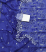 Kota Doria Embroidery Salwar Suits Blue Color