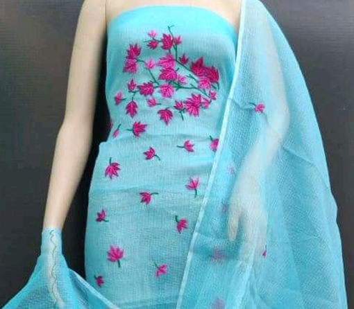 Kota Doria Embroidery Suits Material Online