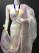 Hand block print unstitched salwar suit Kota Doria fabric