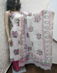 Hand block print salwar suit dress material Kota Doria fabric