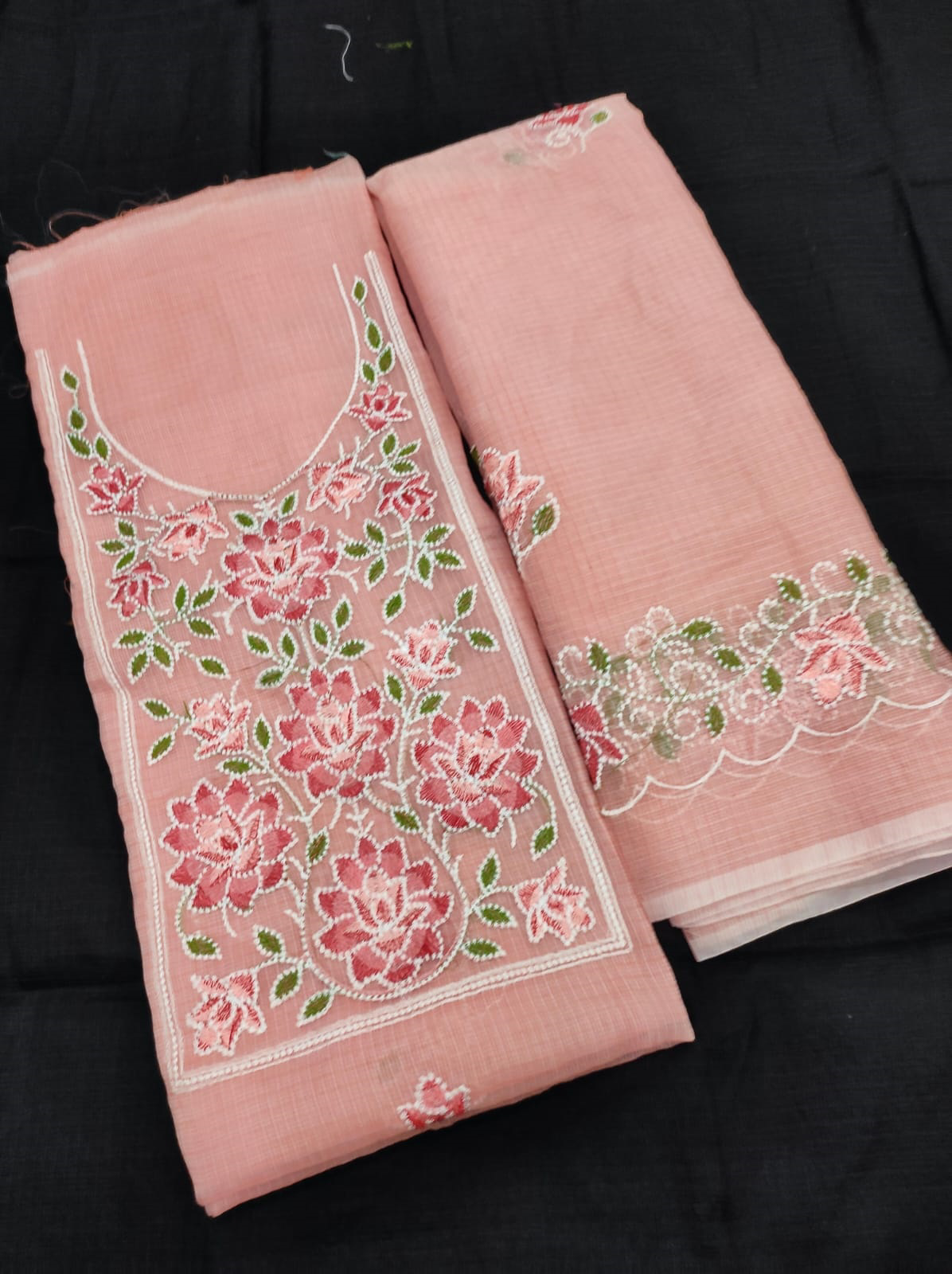 Light Skin KOTA DORIA CHIKANGARI EMBROIDERY WORK SUIT main image 1