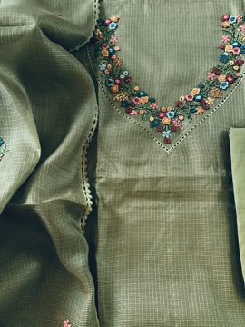 soft kota silk embroidery suit