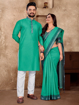 Couple dress in dark green 